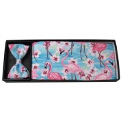  Flamingos and Flowers Cummerbund and Bow Tie Set